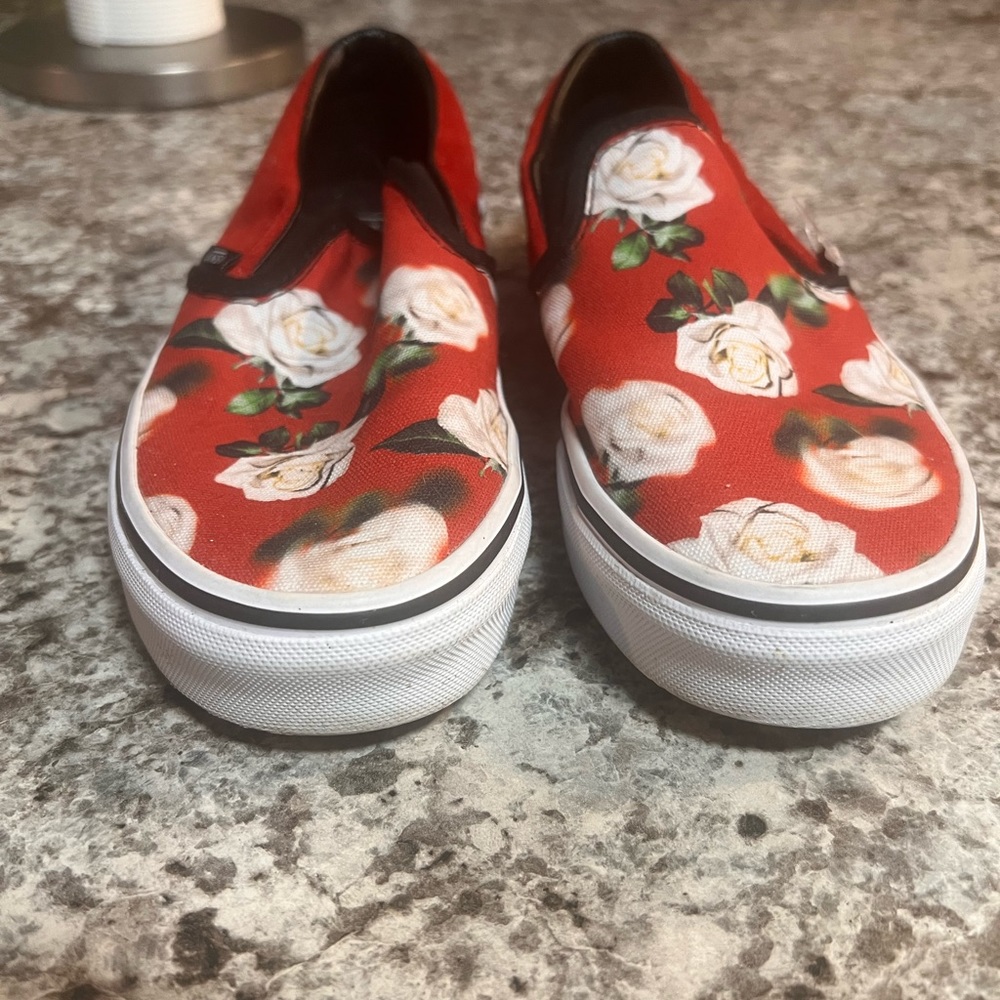 Slightly Used Vans Unisex Slip-On Romantic Floral Chili Pepper